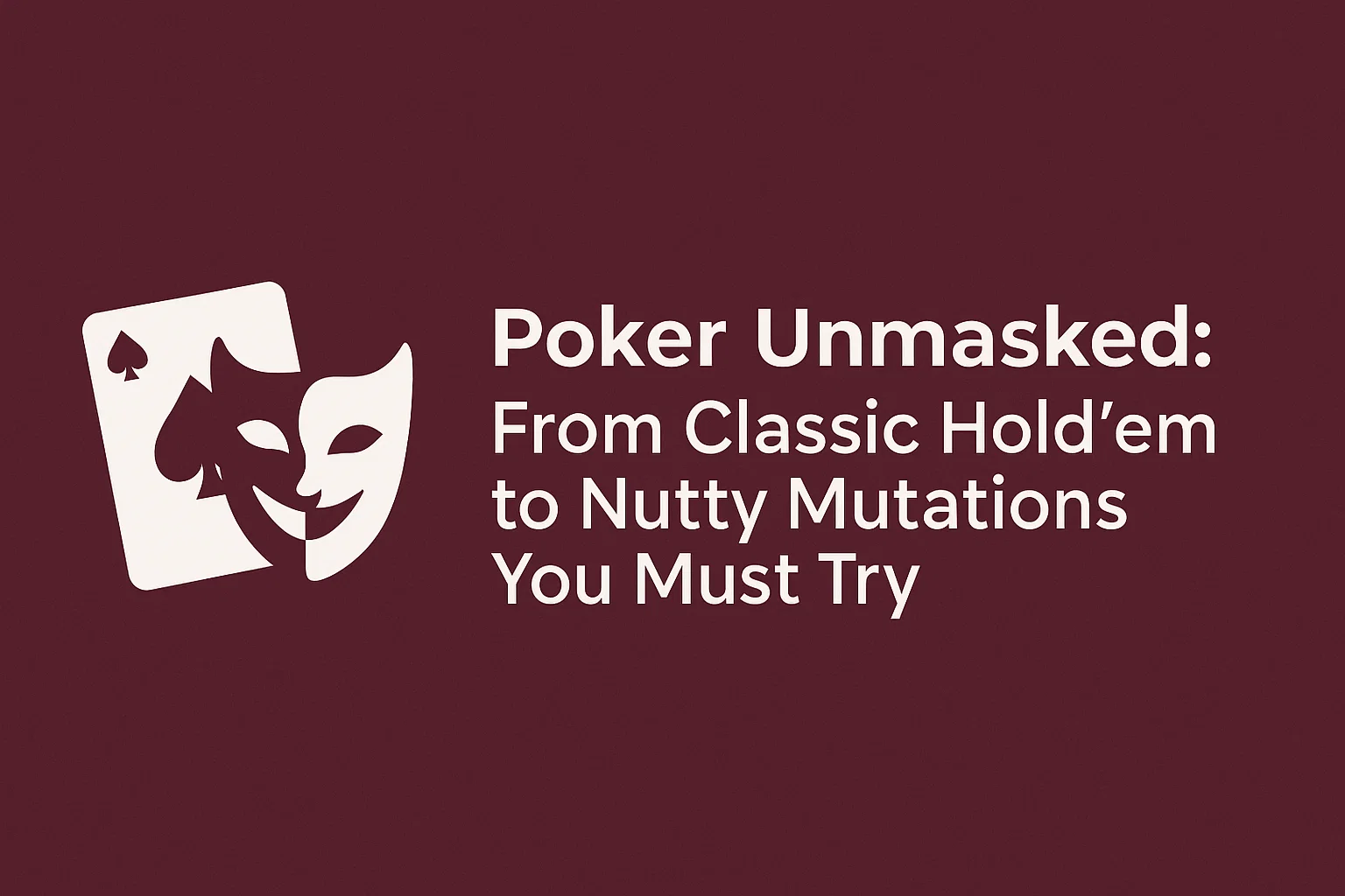 Poker Unmasked: From Classic Hold'em to Nutty Mutations You Must Try