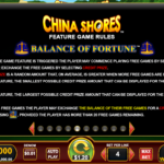 China Shores 7 Balance Of Fortune