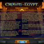 Crown Of Egypt 10 Payback Information