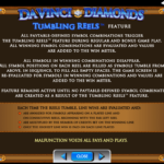 Da Vinci Diamonds 3 Tumbling Reels Feature